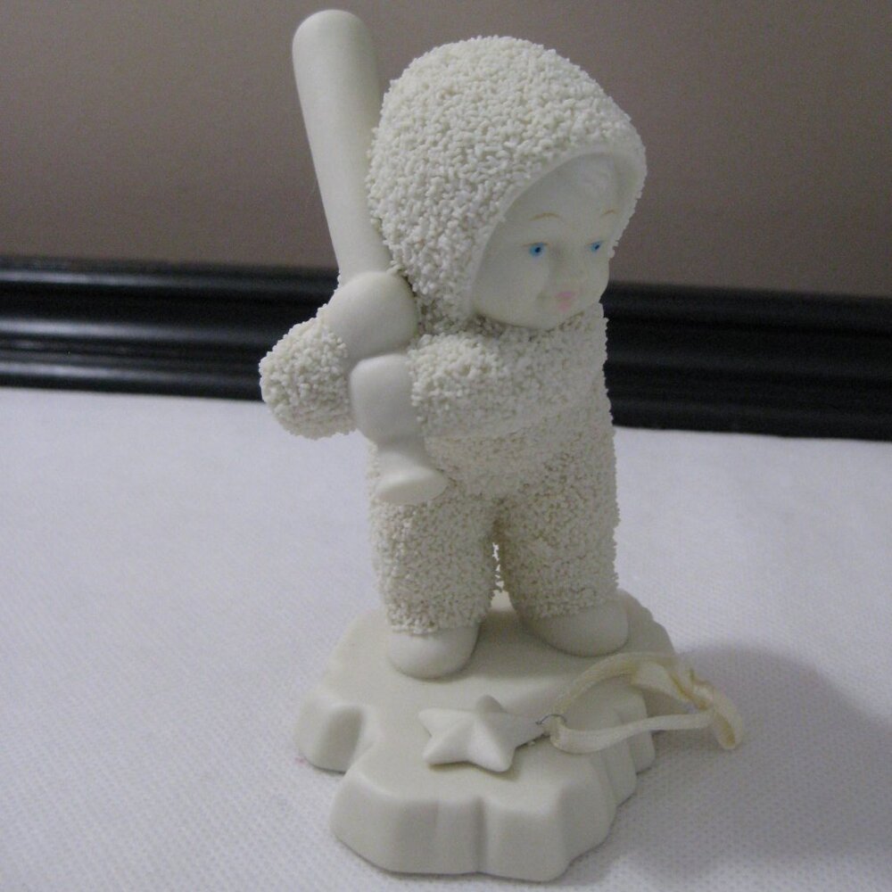 Vtg Dept 56 Snowbabies "Batter Up!" Baseball Player Starlight Games Collection